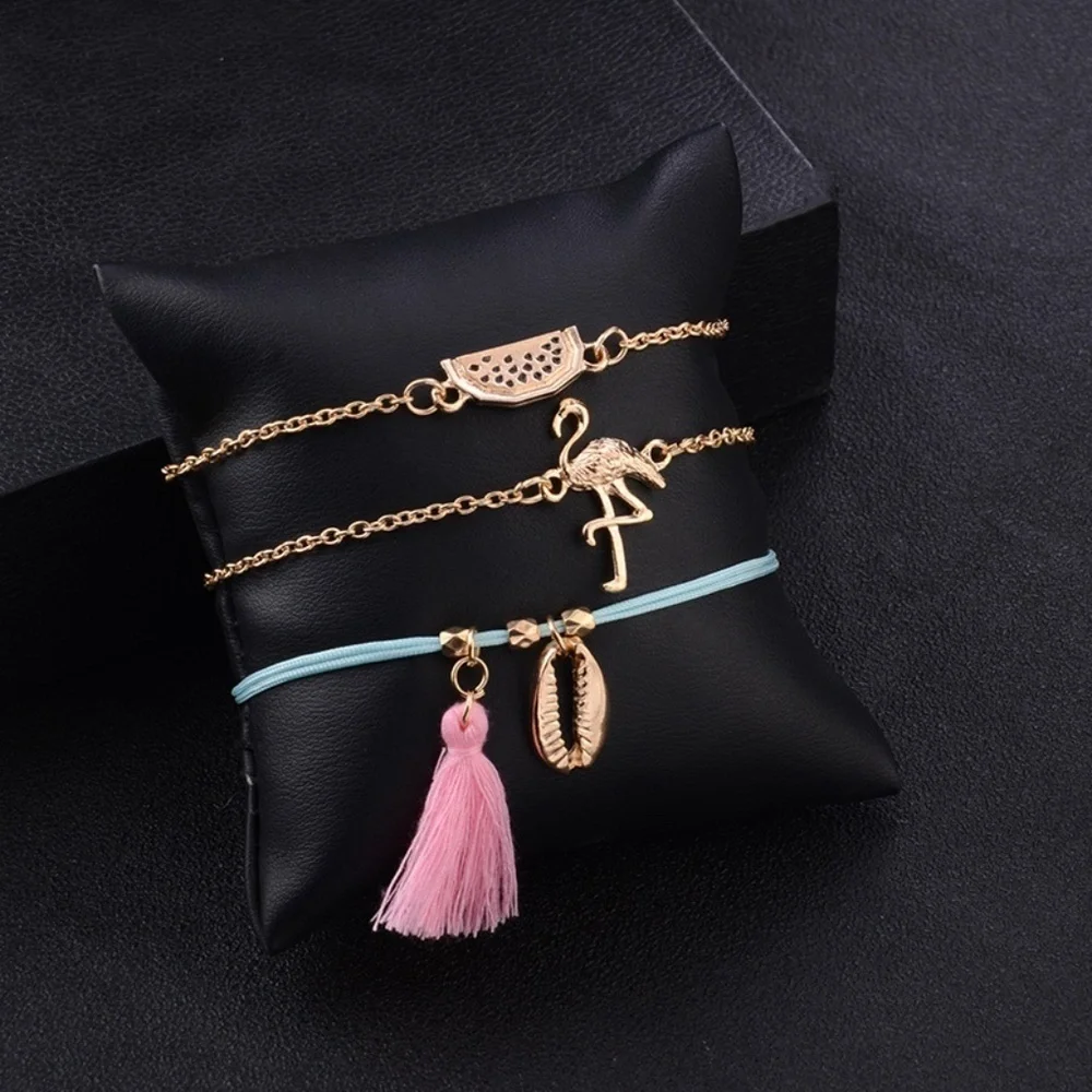 *PENNY* 3-Pc Gold Watermelon Fashion Bracelet Set